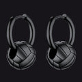 Flash Volleyball Dangle Hoop Earrings for