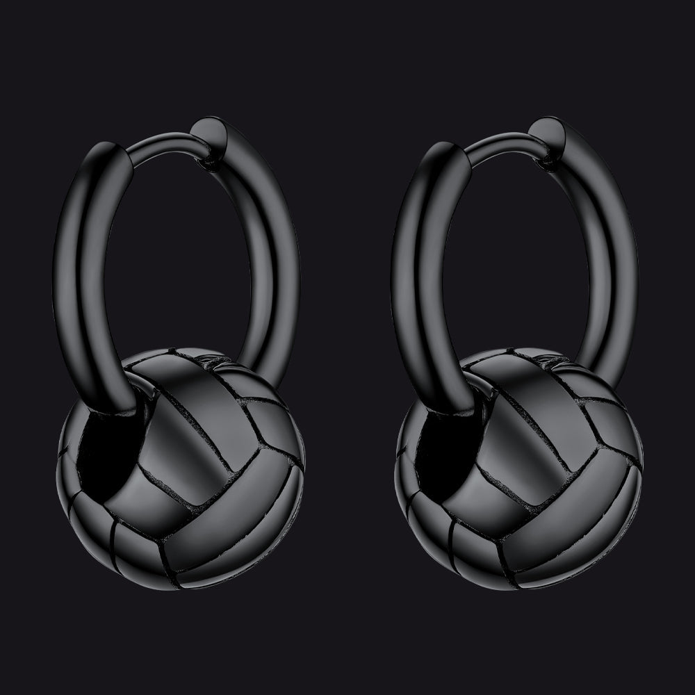 Flash Volleyball Dangle Hoop Earrings for