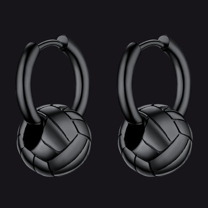 Flash Volleyball Dangle Hoop Earrings for
