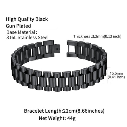 15mm Chunky Watch Band Chain Bracelet Watch Strap Bracelet for