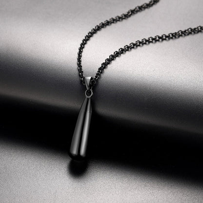 Engraved Cremation Tear Drop Urn Necklace for Ashes for
