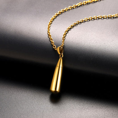 Engraved Cremation Tear Drop Urn Necklace for Ashes for