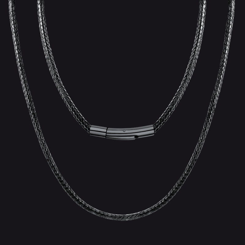Braided Leather Cord Chain Wax Rope Necklace for 2mm/3mm