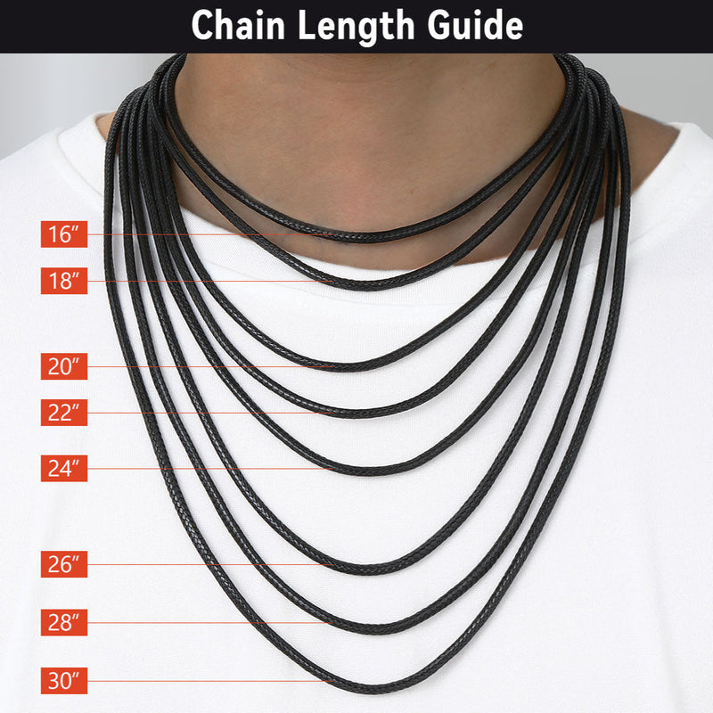 Braided Leather Cord Chain Wax Rope Necklace for 2mm/3mm