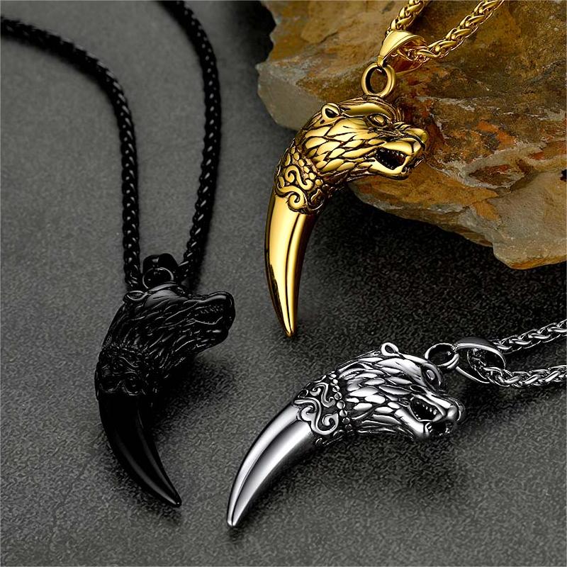 Viking Wolf Tooth Necklace for