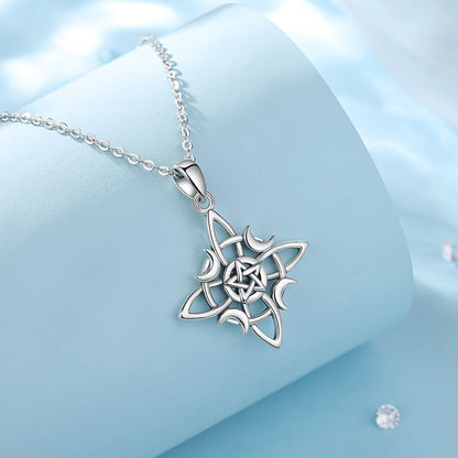 Pentacle Witches Knot Protection Necklace
