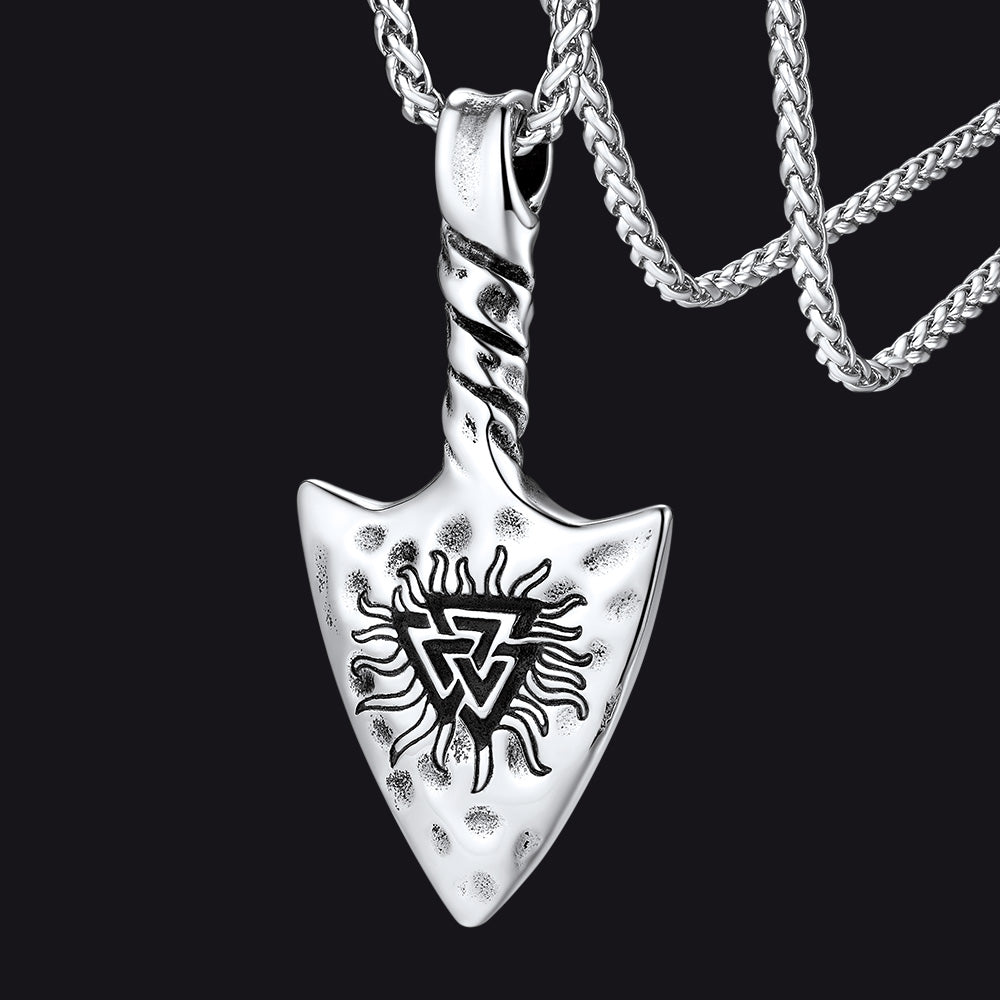 Flash Viking Gungnir Necklace With Valknut Amulet Jewelry for