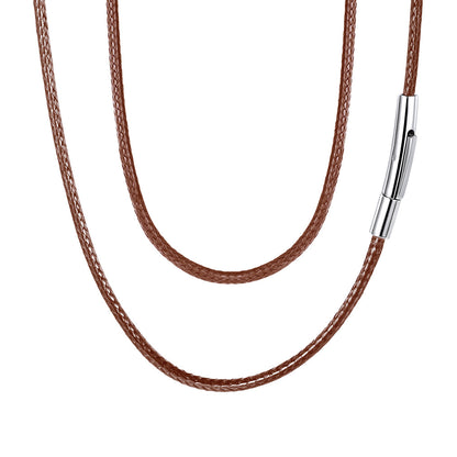 Braided Leather Cord Chain Wax Rope Necklace for 2mm/3mm
