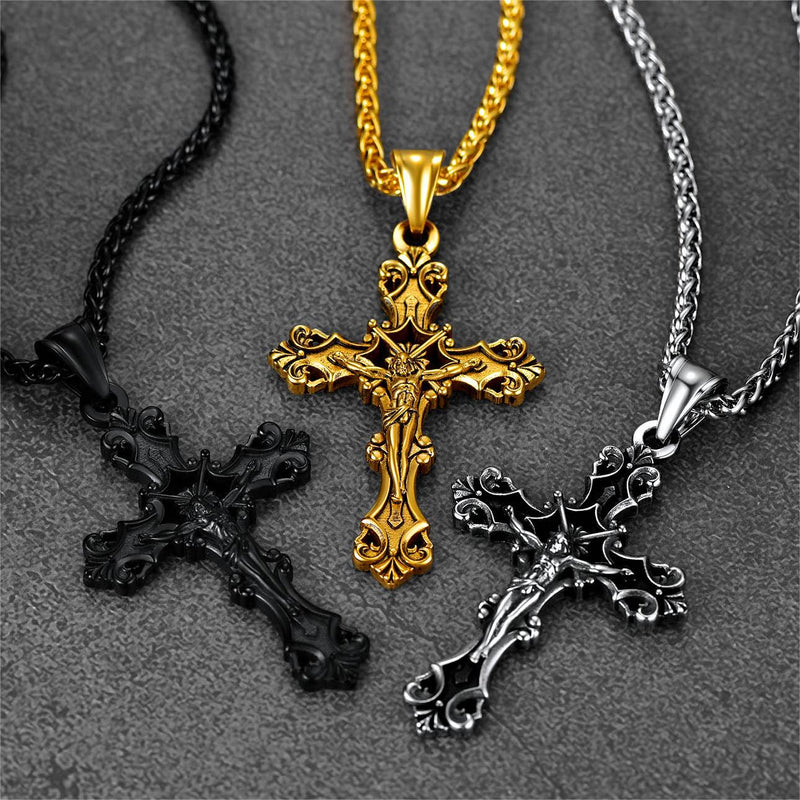 Crucifix Cross Necklace Jesus Pendant for