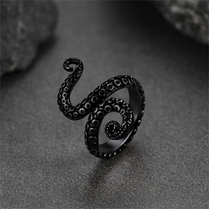Punk Octopus Tentacle Ring for in Stainless Steel