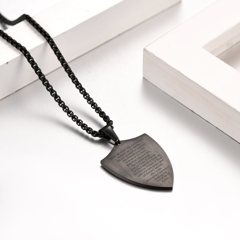 Saint Michael Necklace Shield Archangel Protection Pendant for