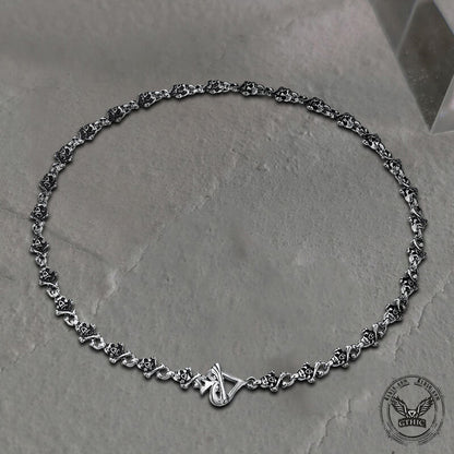 Ace of Spades Sterling Silver Skull Necklace