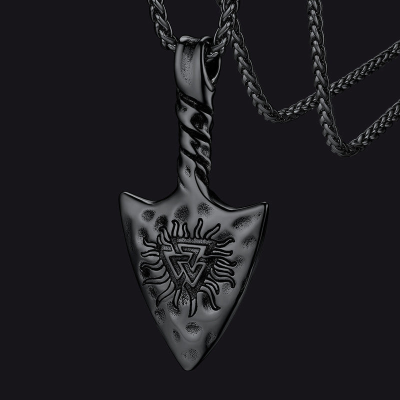 Flash Viking Gungnir Necklace With Valknut Amulet Jewelry for