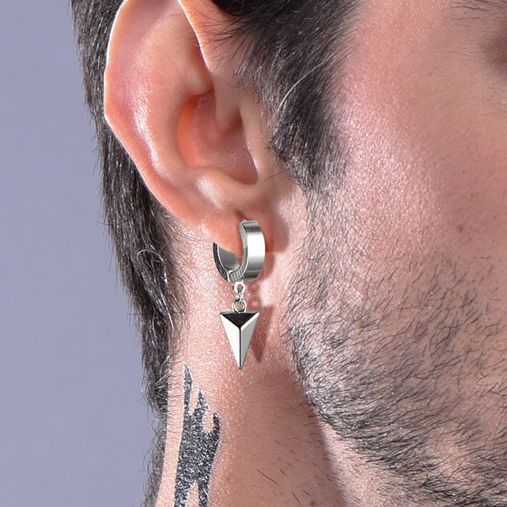 Flash Triangle Spike Dangle Hoop Earrings for