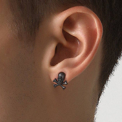 Punk Skull Crossbones Stud Earrings for