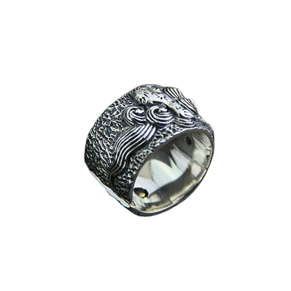 Adjustable Ring of Mythical Animal Wild for / Cool Jewelry of Pure 925 Sterling Silver