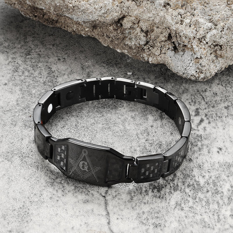 Ag Fiber Germanium Stone Stainless Steel Bracelet