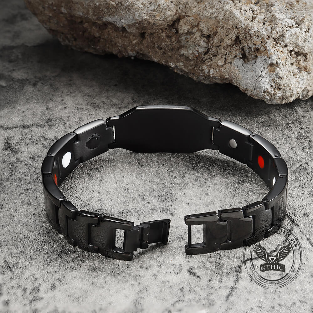 Ag Fiber Germanium Stone Stainless Steel Bracelet
