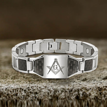 Ag Fiber Germanium Stone Stainless Steel Bracelet