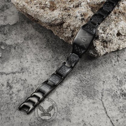 Ag Fiber Germanium Stone Stainless Steel Bracelet