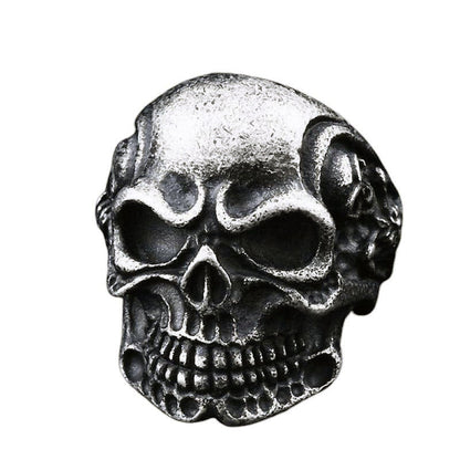 Alternative Big Tripple Skull Ring / Rock Style Stainless Steel Biker Jewelry