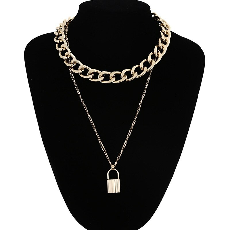 Alternative Style Padlock Pendant / Punk Necklace Chain Lock