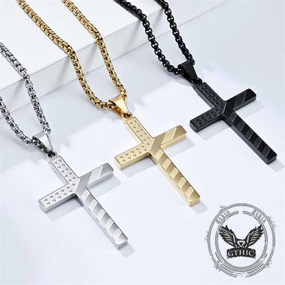 American Flag Cross Stainless Steel Pendant