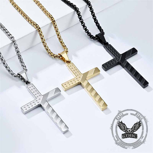 American Flag Cross Stainless Steel Pendant