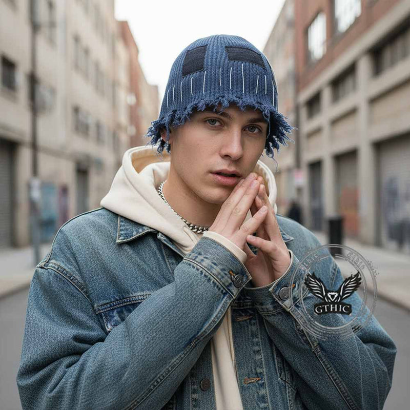 American Street Patch Design Ripped Beggar Hat