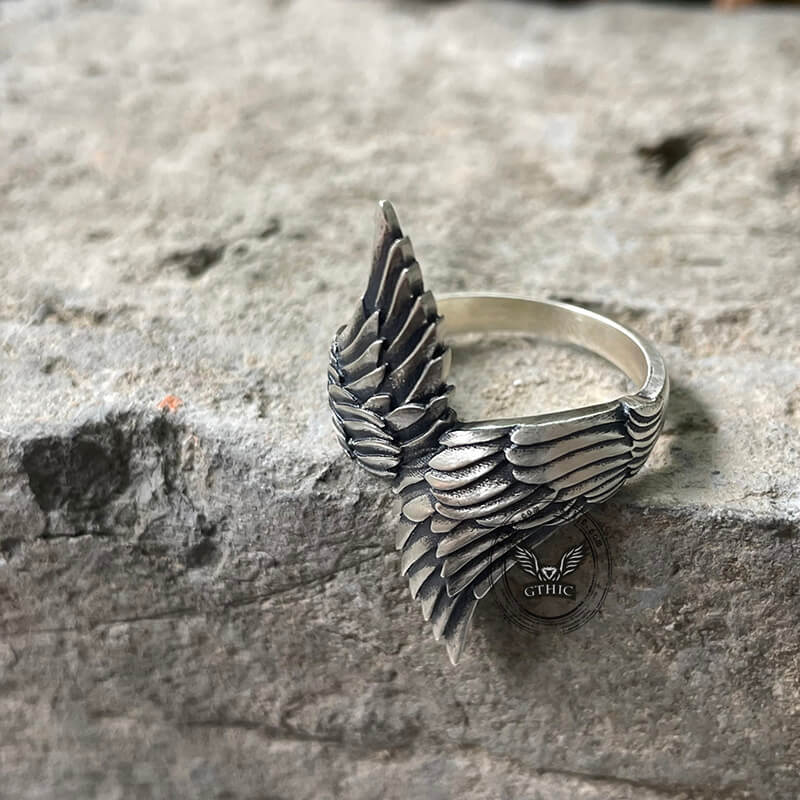 Angel Descends Sterling Silver Ring
