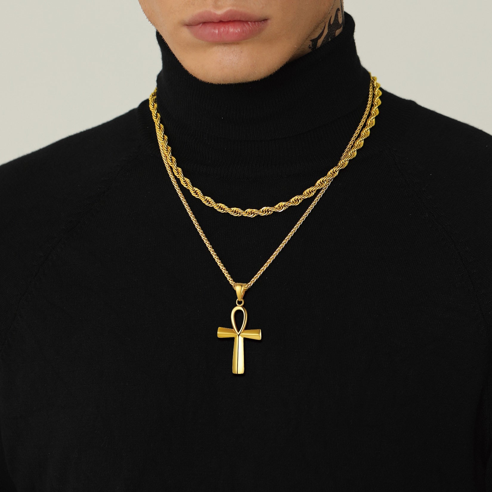Egyptian Coptic Ankh Cross Necklace for