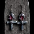 Ankh Sterling Silver Skull Earrings