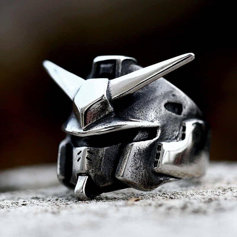 Armor Helmet Sterling Silver Ring