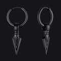 Viking Earrings for – Arrowhead Spear Gungnir Drop Hoop Earrings