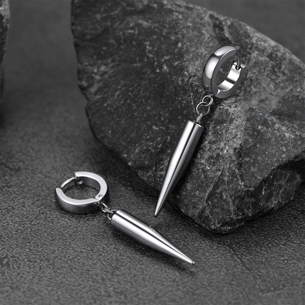 Punk Long Spike Dangle Hoop Earrings for