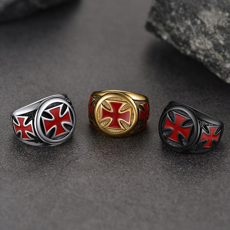 Christian Knights Templar Cross Ring for
