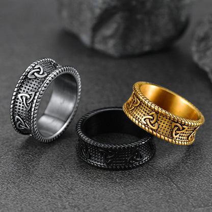 Viking Celtic Knot Stainless Steel Band Ring for