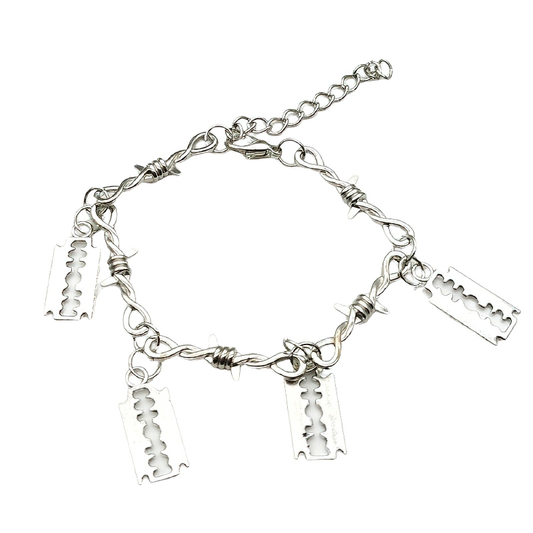 Barbed Wire With Four Blades Zinc Alloy Bracelets / and Gothic Jewelry