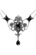 Us of Baroque Crystal Black Pendant Necklace With Dropper
