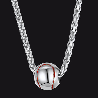 Sport Baseball Pendant Necklace Chain for