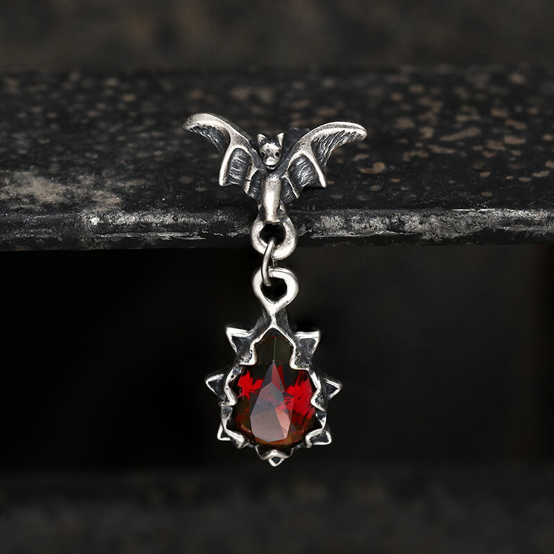 Bat Sterling Silver Crystal Earrings