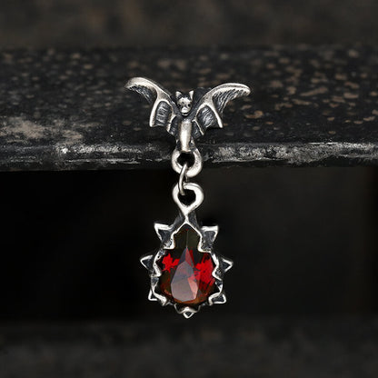 Bat Sterling Silver Crystal Earrings