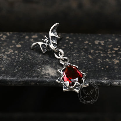Bat Sterling Silver Crystal Earrings