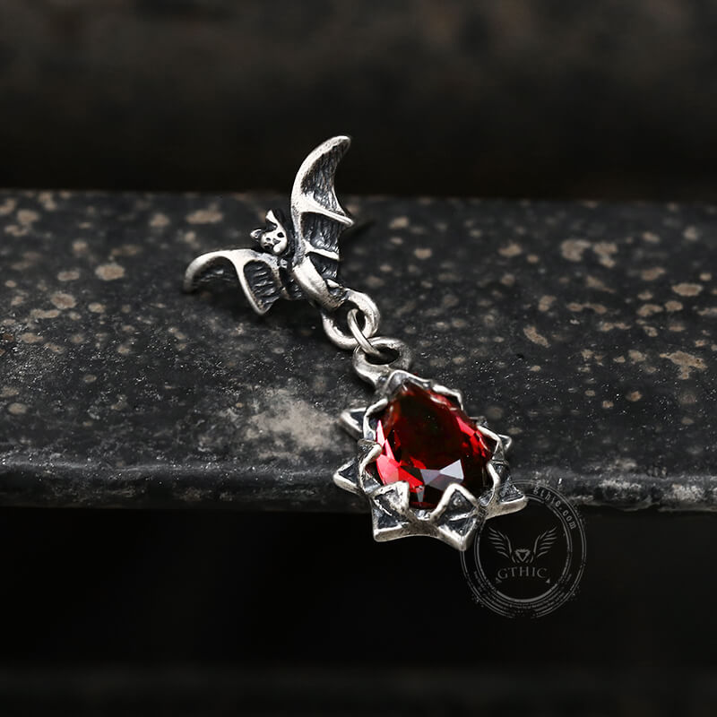 Bat Sterling Silver Crystal Earrings