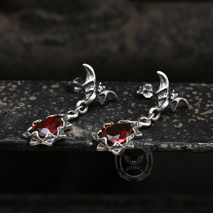 Bat Sterling Silver Crystal Earrings