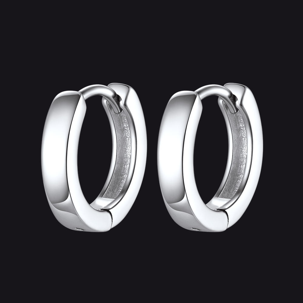 Sterling Silver Huggie Hoop Classic Earrings for
