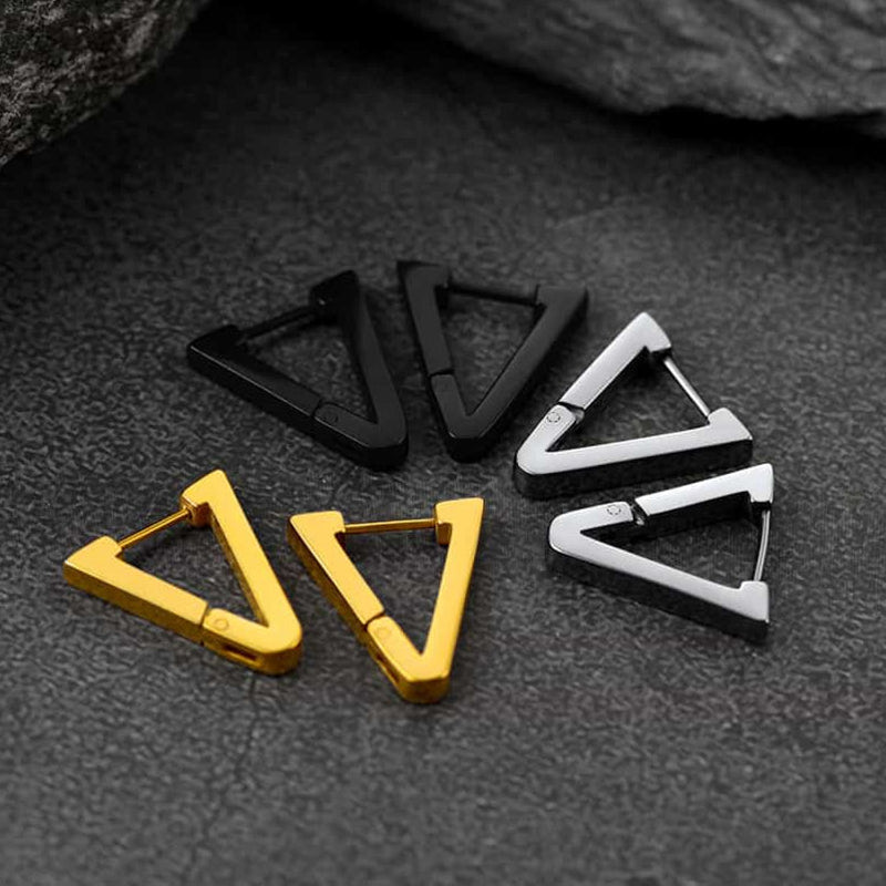 Classic Triangle Huggie Hoop Earrings for