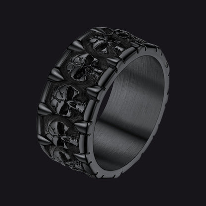 Gothic Skull Hollow Sugar Stainless Steel Ring for