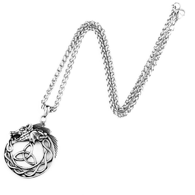 Celtic Dragon Triquetra Necklace