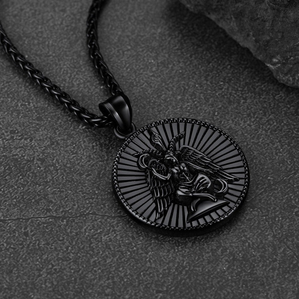 Baphomet Satanic Goat Leviathan Cross Necklace for